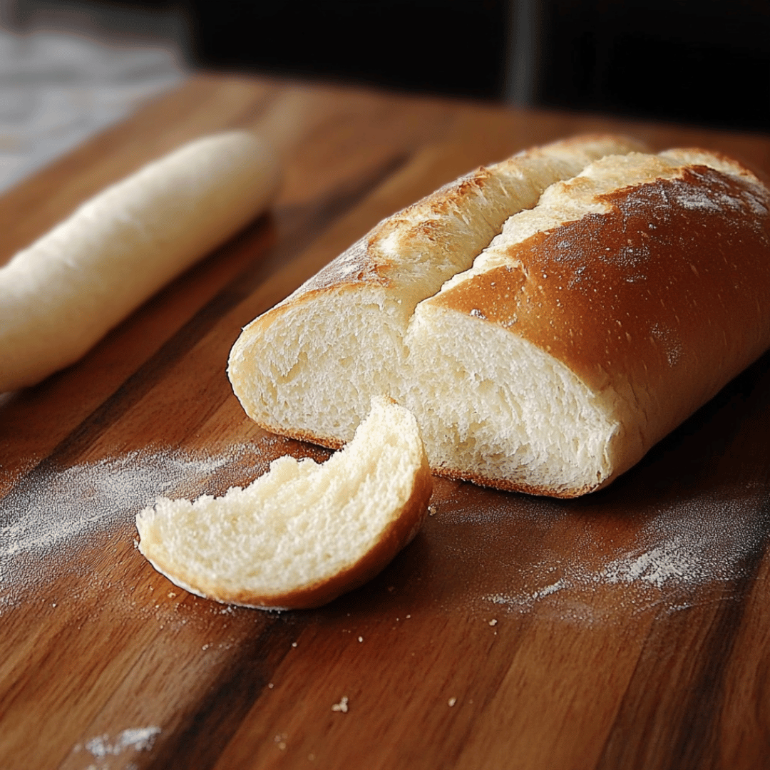 Soft and Fluffy Cuban Bread Loaf Sliced Open Sliced loaf of Cuban bread on a wooden board with a soft crumb
