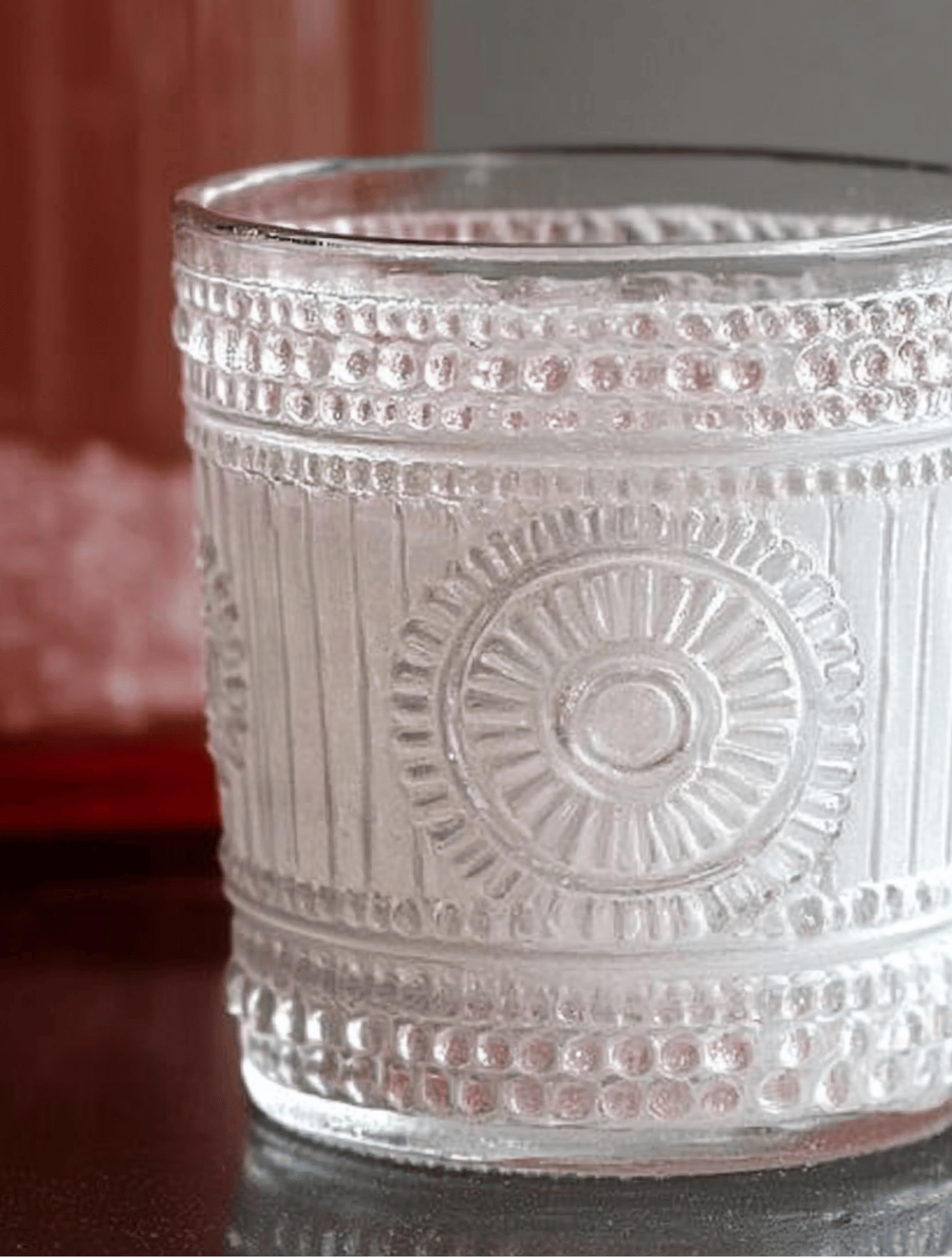 Classic Pink Salt Recipe Drink in Clear Glass Detox pink salt water in decorative clear glass