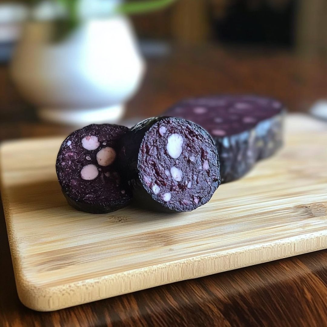blood-pudding-recipe-image-2 Traditional Blood Pudding Recipe on Rustic Board