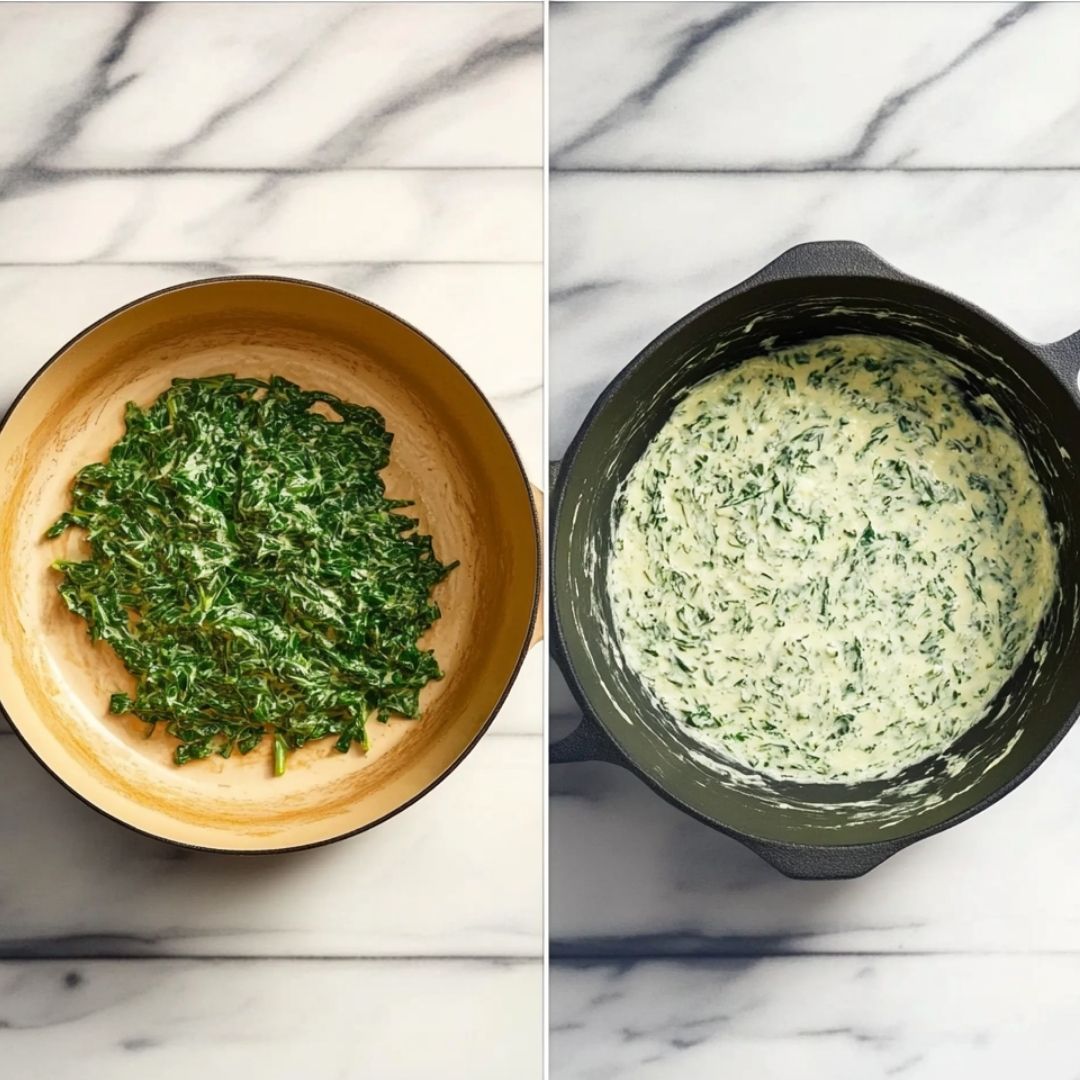 Garlic Cream Cheese Spinach Creamed spinach with garlic and cream cheese